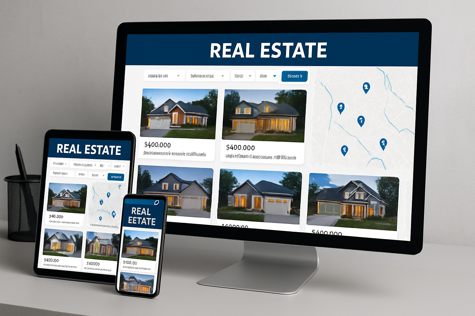 Urban Properties website mockup